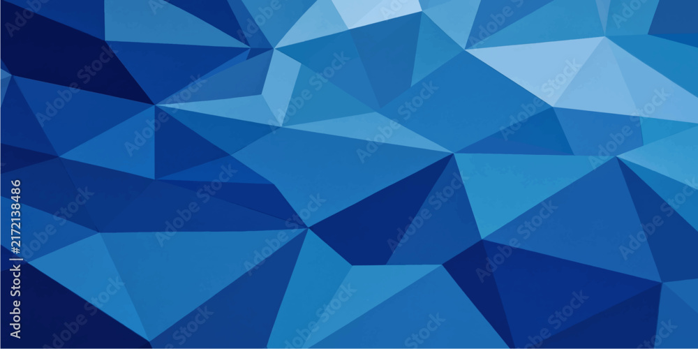 Obraz premium Abstract blue polygonal geometric vector background with modern 3D low poly origami pattern texture design