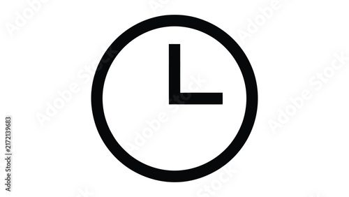 Foto Minimalist clock icon design featuring a bold circle with an L shape inside repr