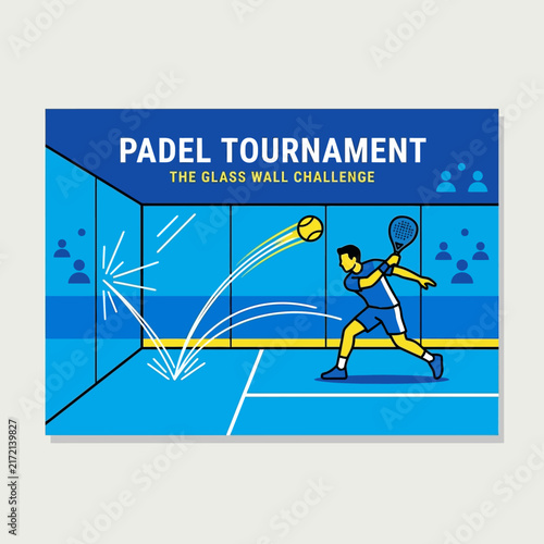 Exciting Padel Tournament Sports Event Illustration Dynamic Action Shot