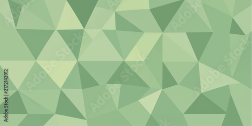 Abstract green low poly triangular geometric vector background with polygonal facets blending gradient tones seamlessly
