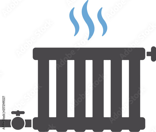 Heating radiator icon. Central heating system. Home heater vector.