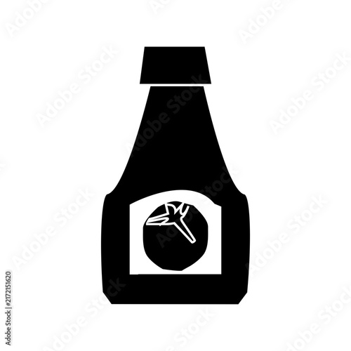 bottle of tomato sauce glyph icon vector illustration