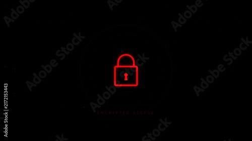 Red lock symbol on a black background, representing security and privacy.