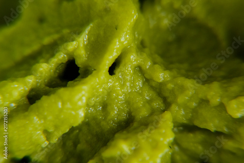 Wasabi paste showing green spicy food texture close-up