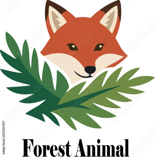 Peeking forest animal logo vector white background .