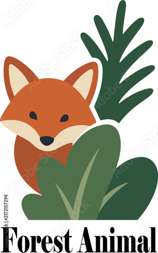 Peeking forest animal logo vector white background .