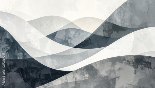 Abstract wavy lines background with artistic grey and white textured pattern for modern design
