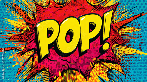 Dynamic comic book style explosion with bold 