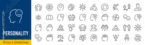 Foto Personality line icon set