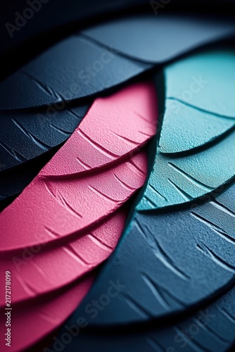 Vibrant Textured Layers of Colorful Materials in Wave Pattern