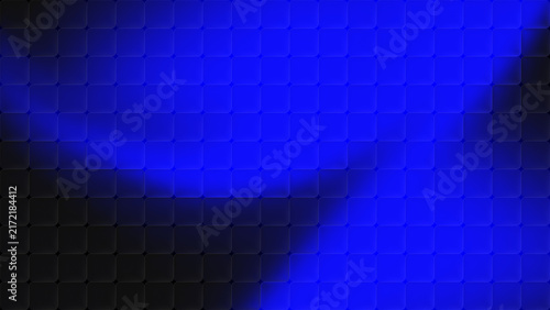 Принти на полотні Abstract neon blue and black gradient cubic glass pattern background with glossy