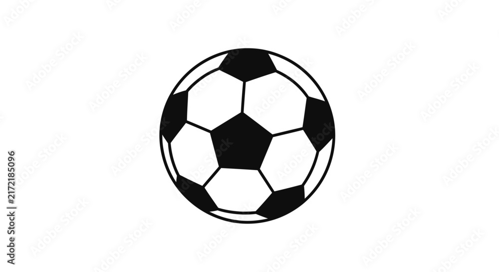 Fototapeta premium Black and white soccer ball graphic.