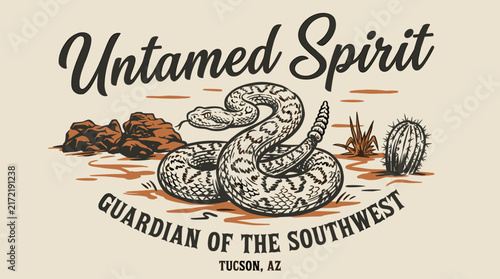 Obraz na plátně Untamed spirit desert rattlesnake illustration