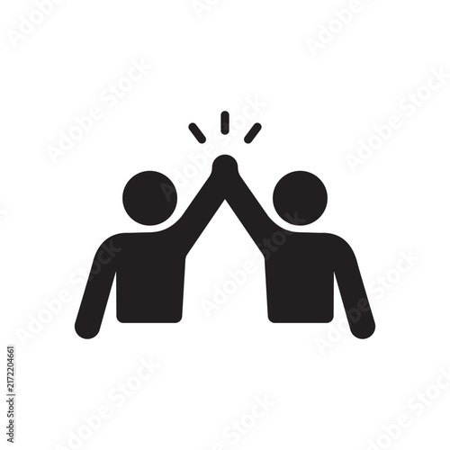 High Five Teamwork Vector Icon Flat Style