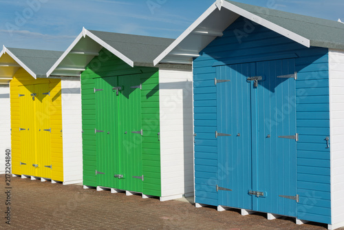 colorful beach huts