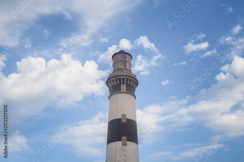 partie superieure du phare du creac'h sur l'île d'Ouessant en Bretagne, departement du Finistere
