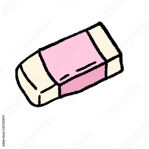 Eraser Doodle Stationery, Hand Drawn Rubber Eraser Illustration