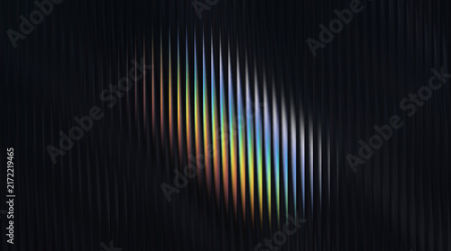 Картината върху платно Abstract vertical rainbow lines glowing brightly against a dark textured backgro