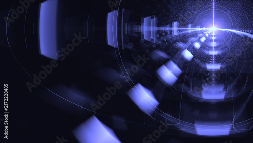 futuristic blue digital tunnel with glowing data streams, quantum computing technology, artificial intelligence, machine learning, cybersecurity, encryption, malware, ransomware, firewall