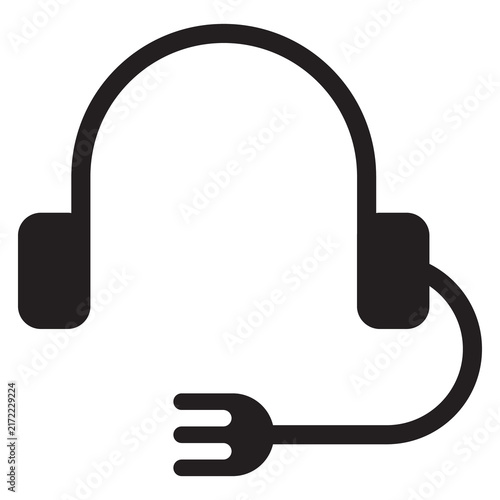 Combination Headphones with Fork Icon