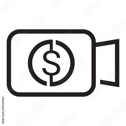 Video Camera Icon With Dollar Sign