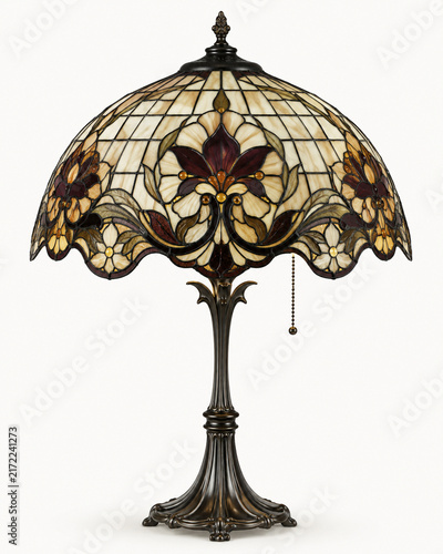 Foto Ornate Tiffany-Style Floral Table Lamp