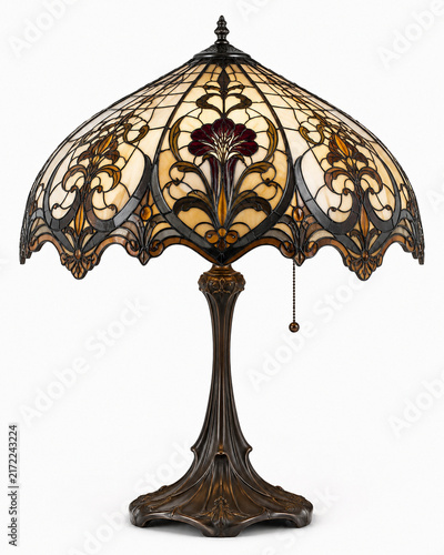 Foto Ornate Tiffany-Style Stained Glass Lamp