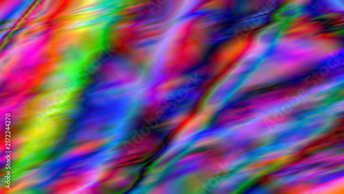 Abstract colorful iridescent diagonal light streak distortion pattern background