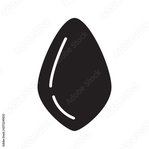 Single Seed Grain Icon - Agriculture Plant Seed Glyph Symbol