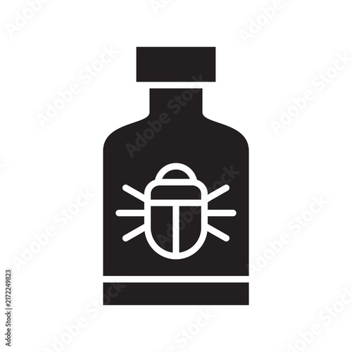 Insecticide Chemical Bottle Icon - Pest Control Solution Glyph Symbol