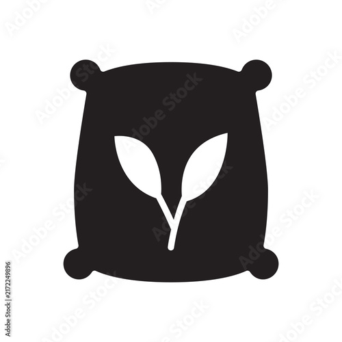 Fertilizer Sack Bag Icon - Agricultural Soil Amendment Glyph Symbol
