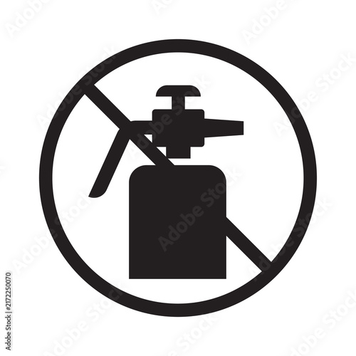 Chemical Spray Prohibited Icon - Pesticide Free Organic Glyph Symbol