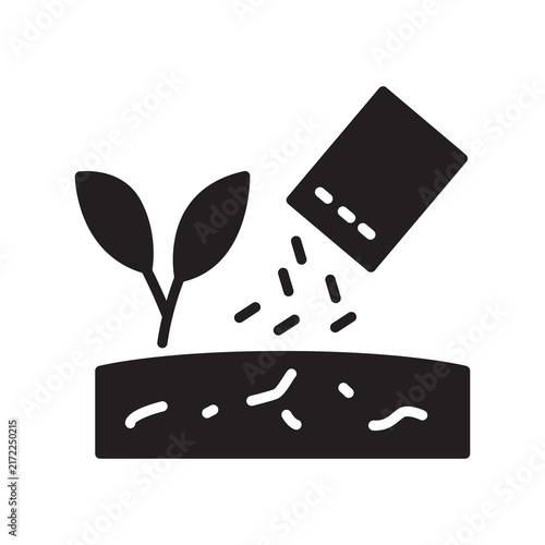 Pouring Seeds from Packet Icon - Seedling Propagation Glyph Symbol