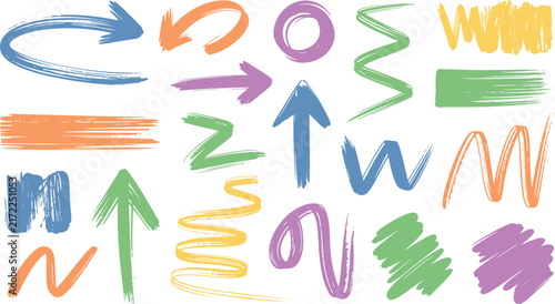 Colorful Hand Drawn Arrows Illustration