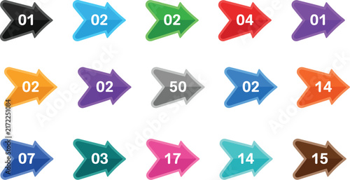 Colorful Direction Arrow Set Illustration