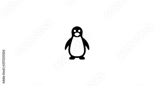 Simple black and white penguin silhouette icon.