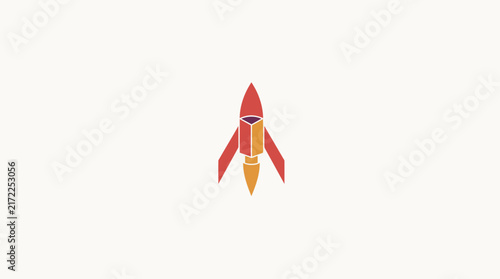 Red and orange rocket ship launch icon.