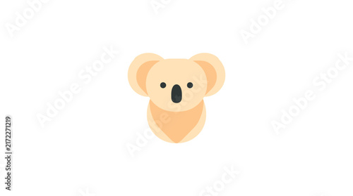 Photography Simple tan koala head mascot icon.
