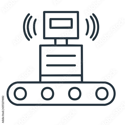 Industrial Sensor Monitoring Conveyor Belt Icon