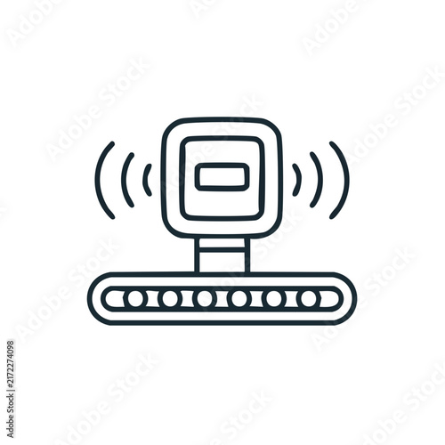 Industrial Sensor Monitoring Conveyor Belt Icon