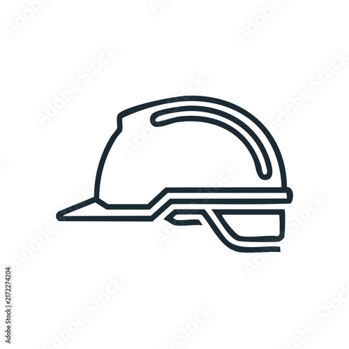 Minimalist Industrial Safety Helmet Line Icon