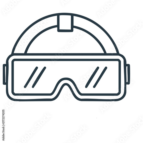 Minimalist Industrial Safety Goggles Line Icon