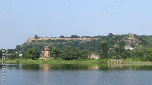 Panoramic Wide View of Chanderi Town from Chanderi Fort, Madhya Pradesh, India.