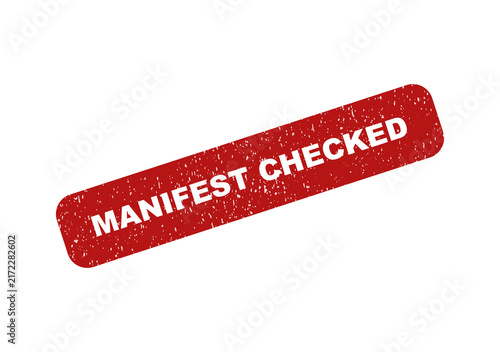 Quadro su tela Red rubber stamp with the text manifest checked in a grunge style