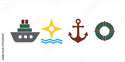 World Maritime Day icon representing shipping, logistics, and marine transport.