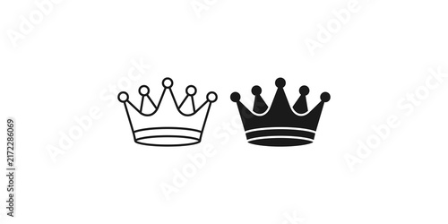 фотографія Two elegant black crown icons for royal and success concepts.