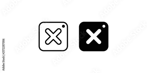 Tapety artystyczne Close window button line and glyph icons for digital user interface.
