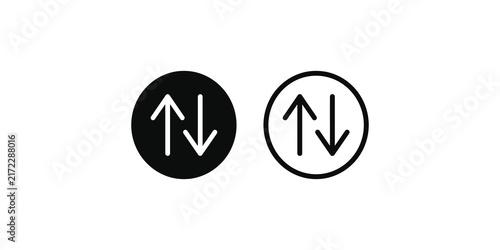 Fotografie Bidirectional arrow icons in circular style for data transfer or navigation
