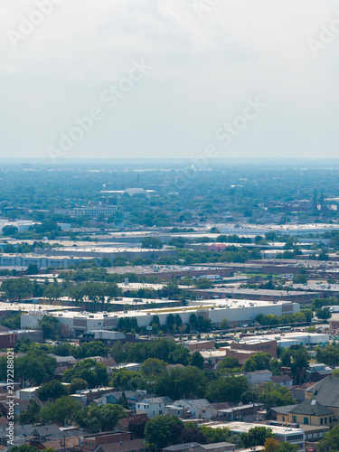 Aerial shot of homes and apartments in Chicago Illinois USA