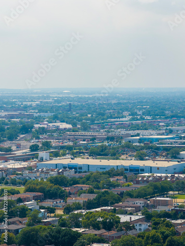 Aerial shot of homes and apartments in Chicago Illinois USA